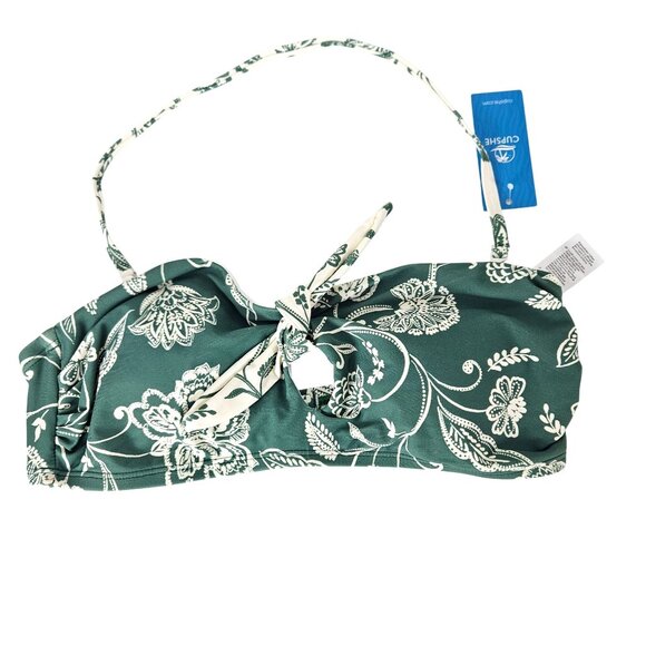 Cupshe Womens Floral Green High-Waisted Bikini Set Medium Beach Vacation Sexy - Picture 3 of 9
